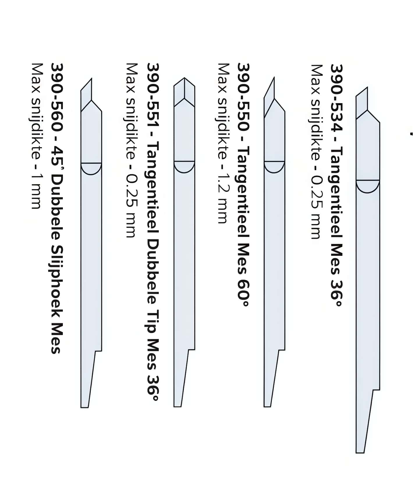 Summa 390-560 45°Wedge 40/25° Tangential Knife Blade